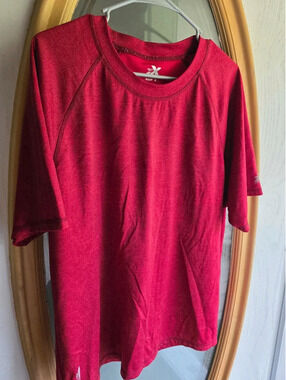 ZeroXposur Mens Small Red Heathered Crew Neck Activewear Athletic T-Shirt